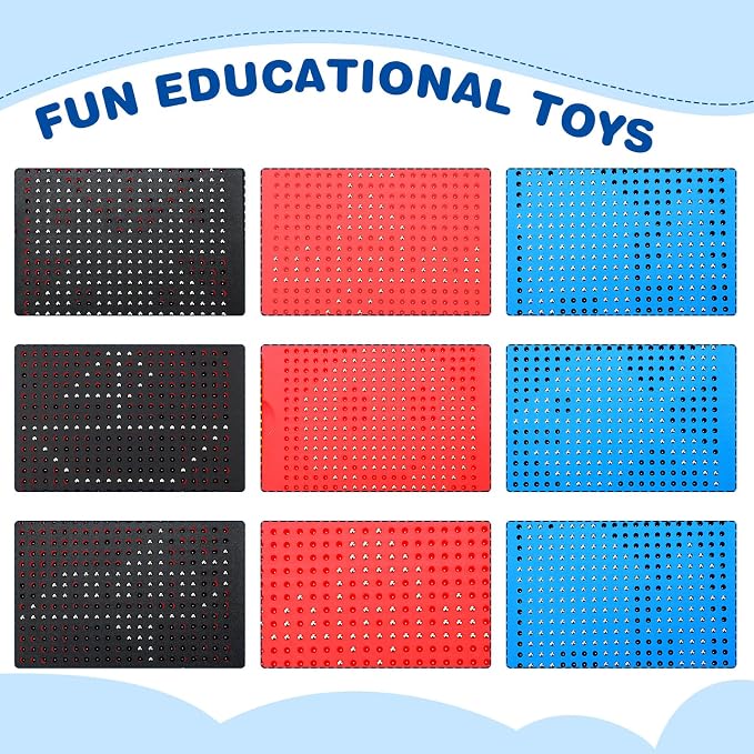 Yexiya 3 Pcs Magnetic Drawing Board for Kids, Toddler Travel Drawing Kit Magnet Sketch Thread Board with Stylus Pen and Beads Toy for Child Quiet Time Activities (7 x 8.5 Inches,Multicolor)