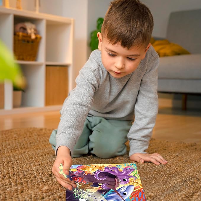 60 Piece Puzzles for Kids Ages 4-6 - 4 Jigsaw Toddlers Puzzles Ages 3-5 | Zoo, Dogs, Animals Puzzles for Children Ages 6-8 - Educational Gift Game for Boys and Girls
