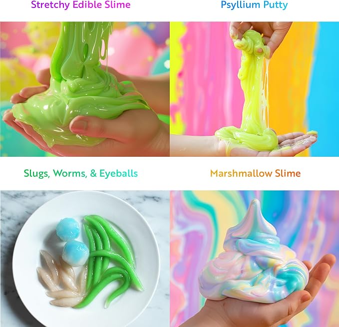 Playz Edible Slime Candy Making Kit for Kids Age 8-12 Years Old w/ 25+ Fun | Science Experiments, DIY Chemistry kit for kids Rock, Gummy, Chocolate, Hard candy maker, STEM Toys/gift for Girls and Boys
