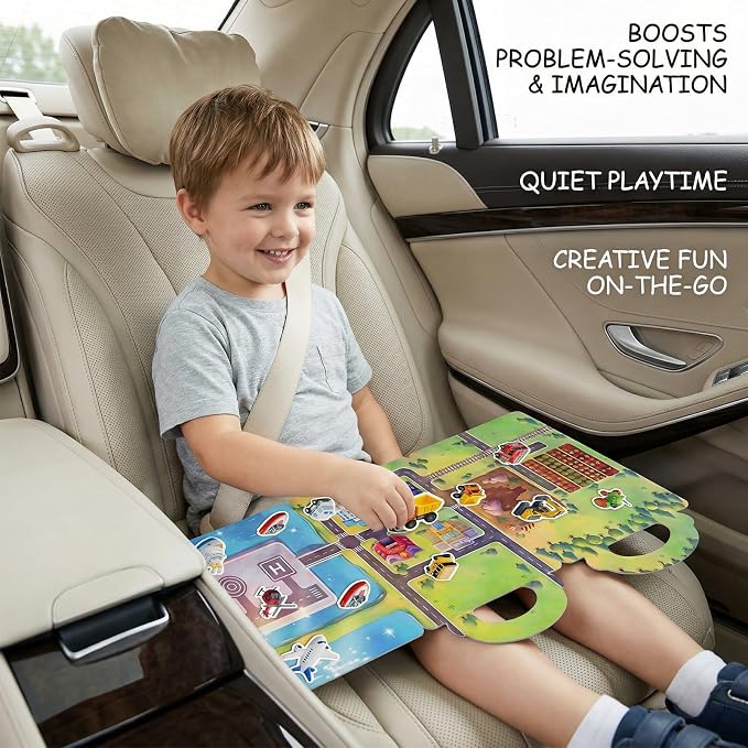 Large Reusable Jelly Sticker Books for Boys 4-8, Kids 3-6, 3 Sets | 3D Puffy Stickers | Sticker Activity Toy | Quiet Travel Toys | Screen-Free Play | Boys Gift Ages 3-8