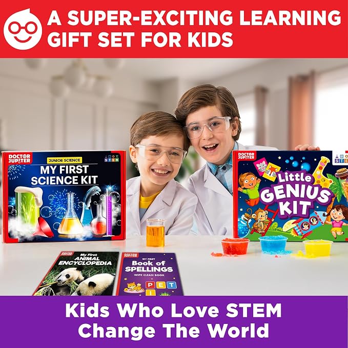 Doctor Jupiter Ultimate Gift Set of Learning for Kids Ages 4-6 | Birthday Gift Ideas for Boys & Girls 4, 5, 6, 7, 8 Year Olds, Science Kits for Kids Ages 5-7, STEM Educational Toys
