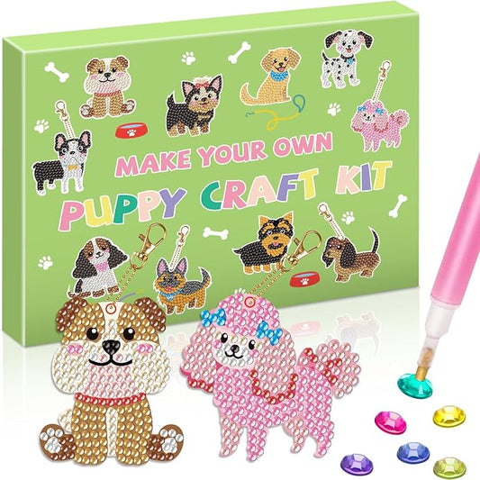 Labeol Arts and Crafts for Kids - Creat Your Own GEM Keychains-5D Diamond Painting by Numbers GEM Kits for Kids Girls Toddler Age 6-7 6-8 10-12