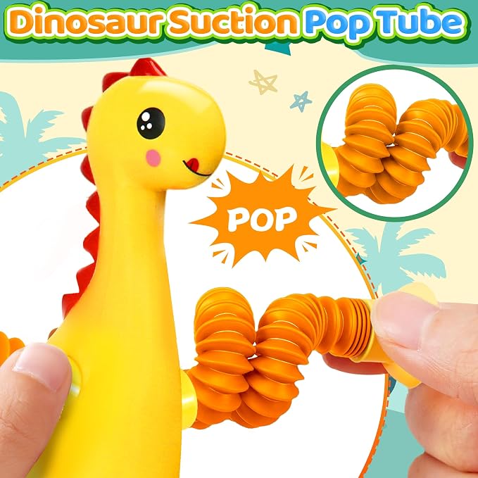 Sensory Travel Toys Easter Basket Stuffer Gift for Toddlers Kid Boy Year Old Ages 3+, Airplane Activities Suction Autism Pop Tube Fidget Toys Autistic Items Valentine for Kids
