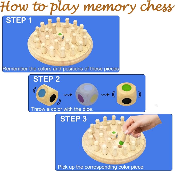 Easy Memory Games for Dementia Senior, Activities Dementia Patient | Wooden Color Matching Alzheimers Products for Elderly, Fidget Toy Sensory Busy Board Gadgets Peg Gift Cognitive Puzzle Craft