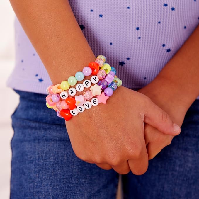 Creativity for Kids Rainbow Bead Jar Jewelry Making Kit: Makes 40+ Friendship Bracelets, DIY Crafts for Girls, Great Summer Activities for Kids (Ages 6+)