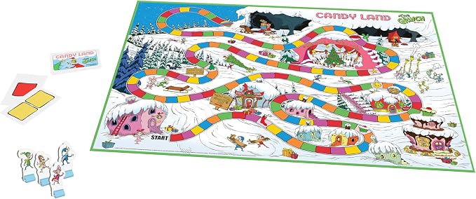 Candy Land: The Grinch Board Game, Play as Who-Ville Characters and Race to Mt. Crumpit, Classic Preschool Game for Kids and Families, Ages 5+, 2-4 Players, Officially Licensed Dr. Seuss Merchandise