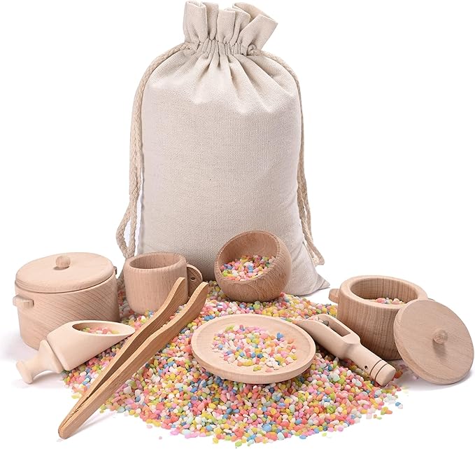 Sensory Bin Toys for Toddlers - Montessori Toys, Waldorf Toys | Pretend Play Dish & Tongs - Fine Motor Learning Toys for Sensory Table Activities