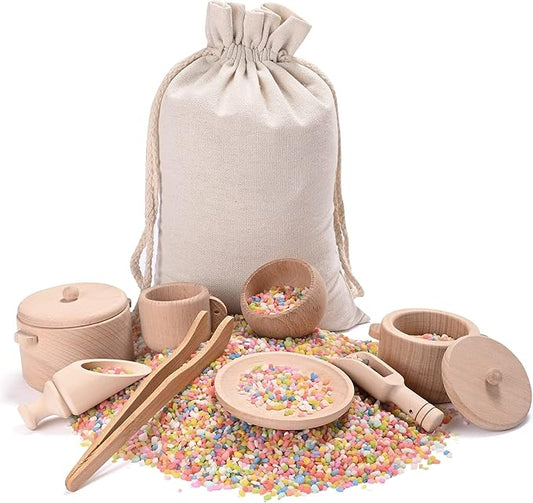 Sensory Bin Toys for Toddlers - Montessori Toys, Waldorf Toys | Pretend Play Dish & Tongs - Fine Motor Learning Toys for Sensory Table Activities