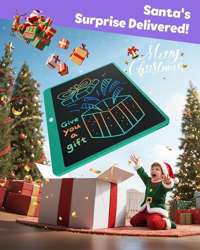 LCD Writing Tablet for Adults, Large Doodle Board, 16 Inch Colorful Drawing Tablet Writing Pad, Toddler Toys for 3 4 5 6 7 8 9 Year Old Girls Boys Teen, Birthday Gifts for Kids (DarkGreen)