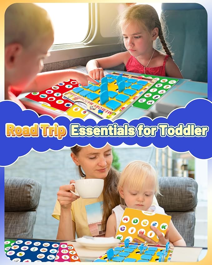 Matching Memory Game for Kids, Travel Toys Games Activities for 3-5 4-8 | Board Games 4-6, Car Games, Airplane Toys, Kids Toddler Road Trip Activities Essentials, Boys Girls Birthday Gifts