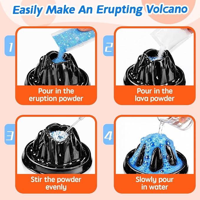 24Pcs Volcano Eruption Science Kit STEM Science Experiments Bulk Party Favors Classroom Prizes Goodie Bag Stuffers Gifts Exchange for Boys and Girl