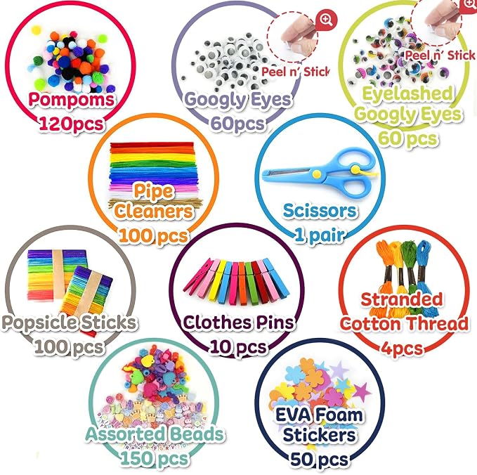 Olly Kids Craft Kit, Arts & Crafts Supplies Set for Kids Ages 4-8