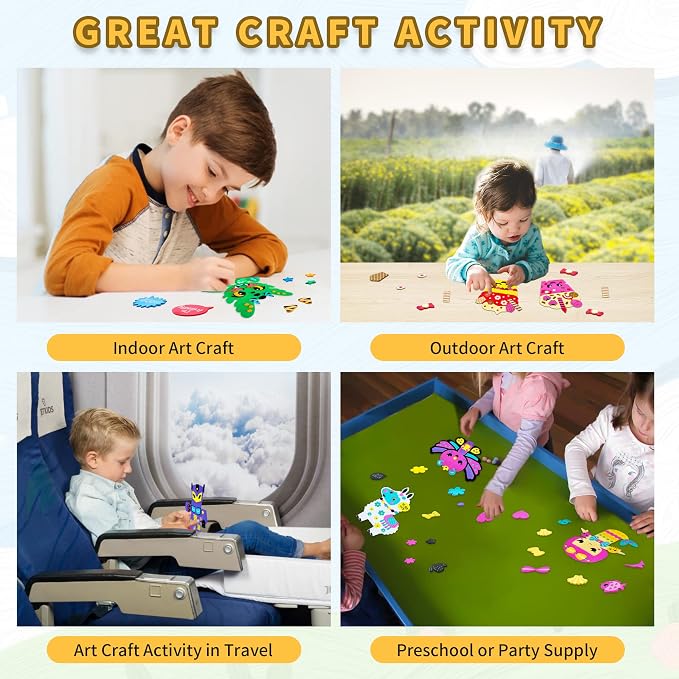 VKPI 4 Pieces EVA Foam Art Crafts Gift Kit, Creative Make Your Own Dragon, Cartoon Foam Paper Craft Projects for Kids Ages 4+ Toddler, Preschool Learning Toy for Birthday Party Favor Supplies