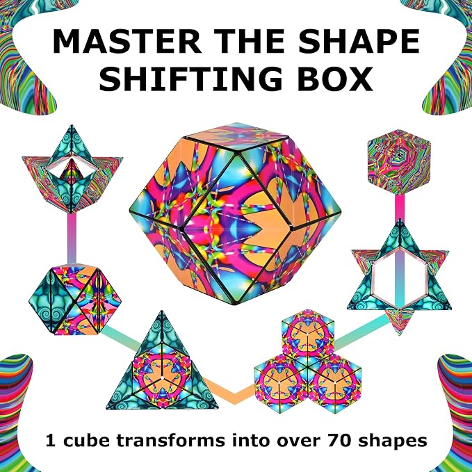 Shashibo DODECA Magnetic Puzzle Cube, Stress Relief Fidget Toy | 100+ Possible Shapes, Sensory Fidget Toy For Adults & Kids, Fun Shape Shifting Puzzle Box For All Ages