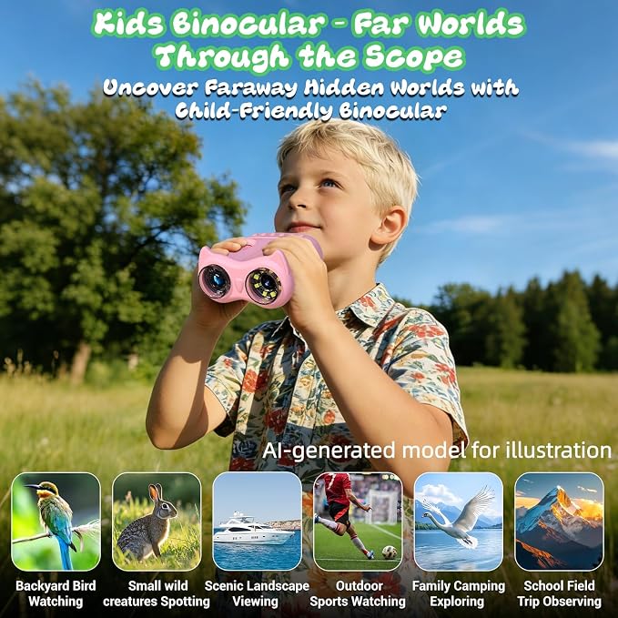 2.0" Pocket Kids Microscope, 2 in 1 1000X Handheld Digital Microscope & 10X Telescope for Kids - Science Kits STEM Toys - Gifts for Girls Boys Ages 3 4 5 6 7 8 9 10 11 12（Pink）