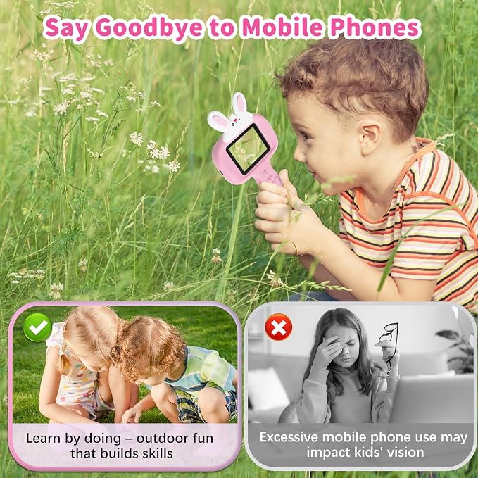BLACKROOT Microscope for Kids, 2.4" Handheld Digital Pocket Microscope | STEM Educational Science Toys for Easter, Birthday Gifts for 5 6 7 8 9 10 11 12 Year Old Boys Girls, Pink