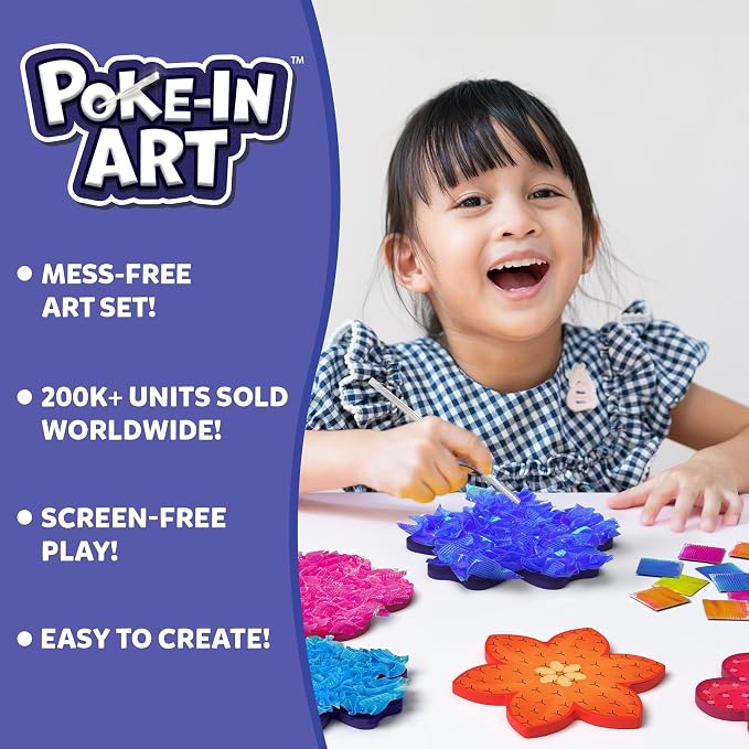 Skillmatics Poke-in Art Flower Bouquet & Magical Sun Art Animals Bundle, Mess-Free Fun, Creative Activity, Travel Friendly, Gifts for Girls & Boys Ages 4, 5, 6, 7, 8, 9, 10, 11, 12