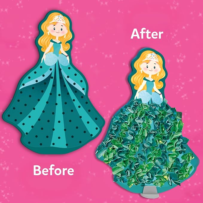 Skillmatics Poke-in Art – Magical Princesses, Wood Craft Kit, Gift for Kids | DIY Mess-Free Fun, Fine Motor Skills, Screen-Free, Pretend Play, Travel Activity, Girls & Boys Ages 4, 5, 6, 7, 8, 9