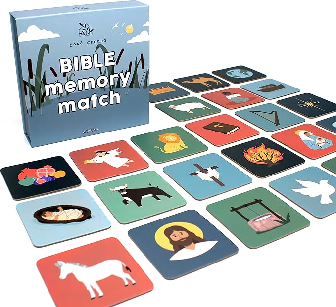 Good Ground Toddler Matching Memory Match Game | Fun & Fast Gifts for Boys & Girls Ages 3 to 7 - Christain Preschool Homeschool Biblical Bible Themed Card Game