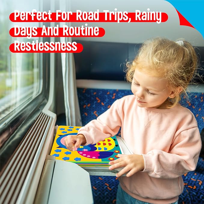 SpriteGru Foam Sticker Art Activity, 20 Farm Animal Art Boards with 1660 Foam Stickers in 10 Colors, Funny DIY Activity Creative Craft Kits Travel Game for Kids, Boys & Girls