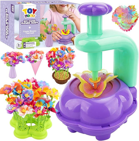 TOY Life DIY Flower Bouquet Craft Kit for Girls, Ages 3-8 | Reusable fabric pieces, hands-on STEM activity, birthday gift & Easter basket idea
