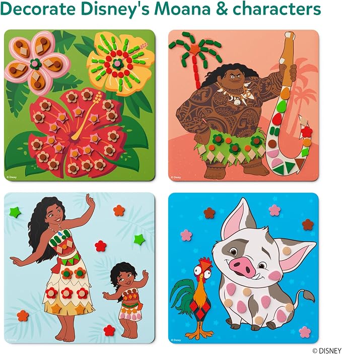 Skillmatics Fun with Foam – Disney Moana, Art & Craft Kit, Gift for Kids | 3D Foam Stickers, Mess-Free Fun for Girls & Boys, Fans of Moana, Maui, Simea DIY Felt Craft Kits for Ages 3, 4, 5, 6, 7
