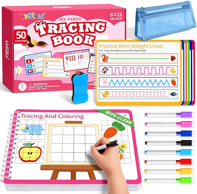 Preschool Learning Activities, Tracing Books for Kids Ages 3-5, Toddler Handwriting Practice Busy Book, ABC Alphabet Letter Number Tracing, Pre-K Kindergarten Workbook Activity Book for 3 4 5 Year Old