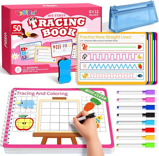 Preschool Learning Activities, Tracing Books for Kids Ages 3-5, Toddler Handwriting Practice Busy Book, ABC Alphabet Letter Number Tracing, Pre-K Kindergarten Workbook Activity Book for 3 4 5 Year Old