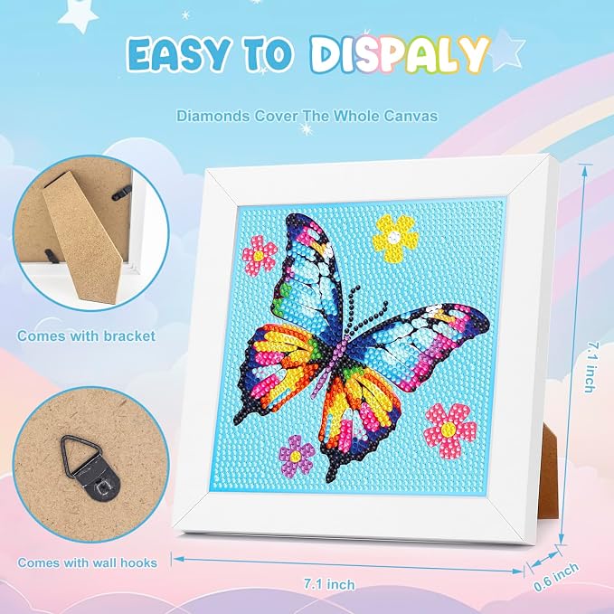 Nardoll Diamond Art Kits with Wooden Frame - Crafts for Girls - Dimond Art Paintings - Arts and Crafts - GEM Art Supplies for Boys Adults Beginners Home Wall Decor Gifts
