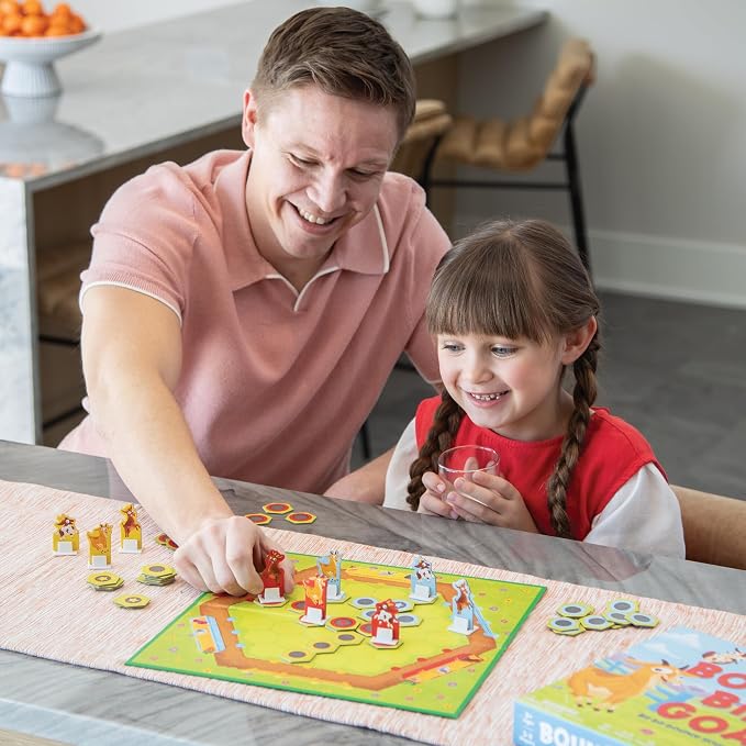 Peaceable Kingdom Bouncin’ Billy Goats Board Game | A cooperative game where players team up to win together, for 2-3 players. Ages 5+.