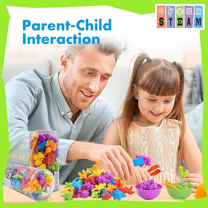 UNIQUE KIDS Counting Educational Learning Toy Set with Sorting Cups - Engaging Sensory Color Classification Training Game for Toddlers Preschoolers Ages 3 Years and Up