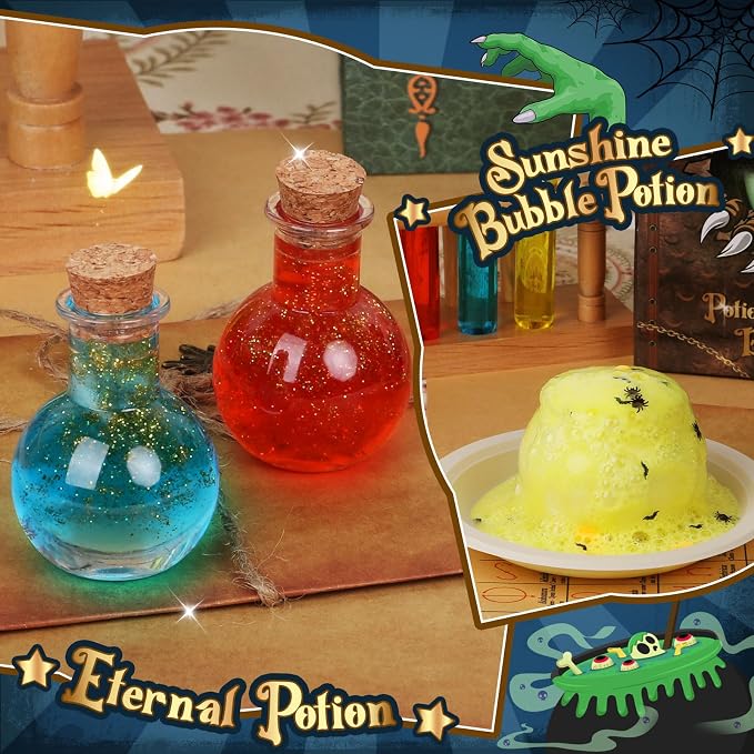 Alritz Science Potion Kits with Cauldron for Kids Ages 8+ | 23 magic mix bottles, witches cauldron, fun science experiment, party activity toy