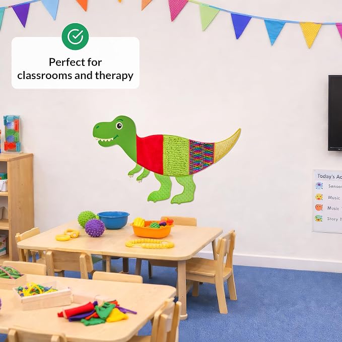 Sensory Wall Panel for Kids | Touch, Feel & Learn | Dinosaur Sensory Room Toys | Activity Play Panels | Wall Busy Board | Calm Down Corner Equipment | Flip Sequin Fabric | Autism, ADHD, Anxiety