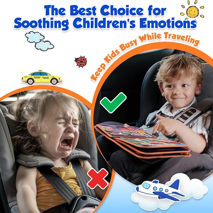 Toddler Toys Montessori Busy Board, Busy Book Toy for Toddlers Ages 1-3 | 2 Year Old Boy Girl Birthday Gift, Montessori Toys for 1 Year old Boy, Educational Activity Book for Learning Motor Skills