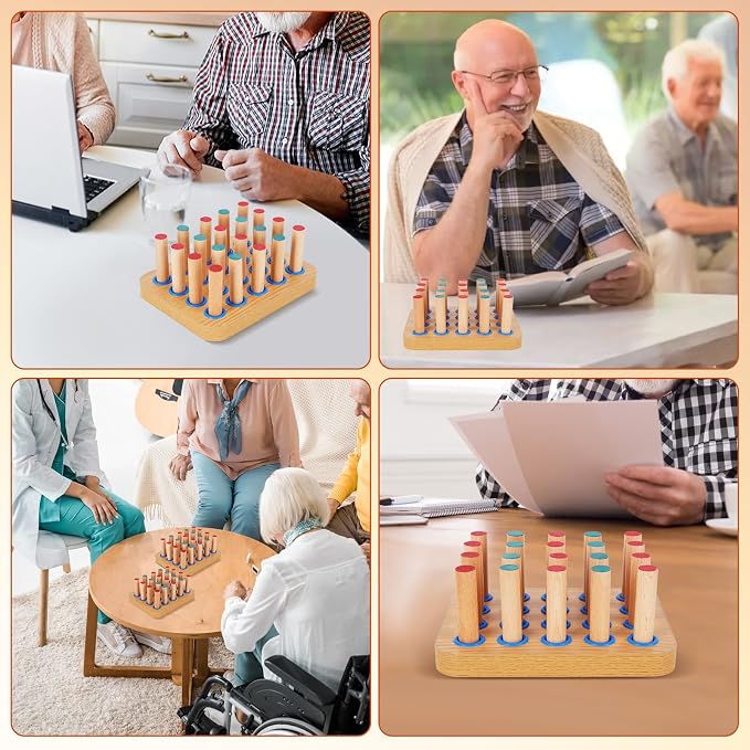 Wooden Pegboard for Occupational Therapy to Finger Dexterity | Occupational Therapy Tools, Hand Therapy Equipment Hand Therapy Peg Board to Improve Finger Dexterity