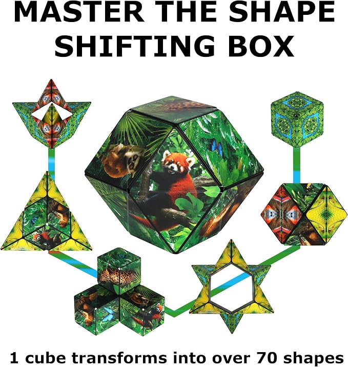 Shashibo DODECA Magnetic Puzzle Cube, Stress Relief Fidget Toy | 100+ Possible Shapes, Sensory Fidget Toy For Adults & Kids, Fun Shape Shifting Puzzle Box For All Ages