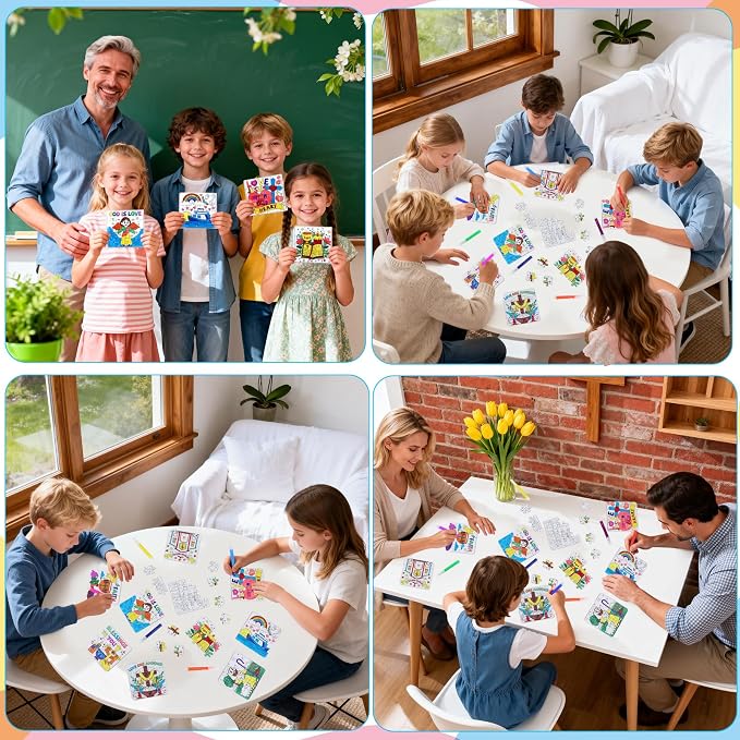 24 Sets Christian Sunday School Crafts for Kids Bulk, Religious VBS Craft Puzzle Activities Bible Jesus Loves DIY Arts Jigsaw for Classroom gifts, Back to School Party Favors, Coloring Games Supplies