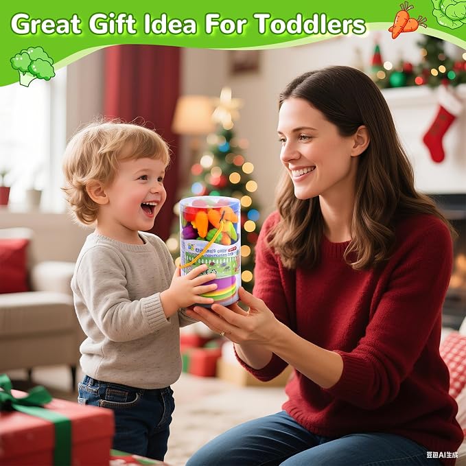 USATDD Counting Vegetables Color Sorting Matching Games with Bowls Preschool Learning Activities Sensory Toys Montessori Toys Birthday for Toddlers Kids Boys Girls Aged 3 4 5