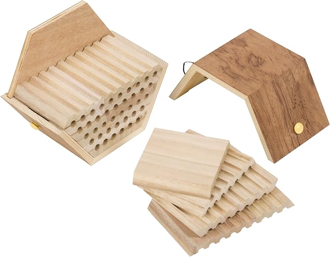 Toysmith Beetle & Bee Solitary Habitat Kit, Wooden Outdoor Science Toy | Kids Outdoor Toy, Bee House Craft, Garden Kit Learning, 13 FSC Wood Pieces, No Glue Hardware, Age 8+ Pollinator Activity