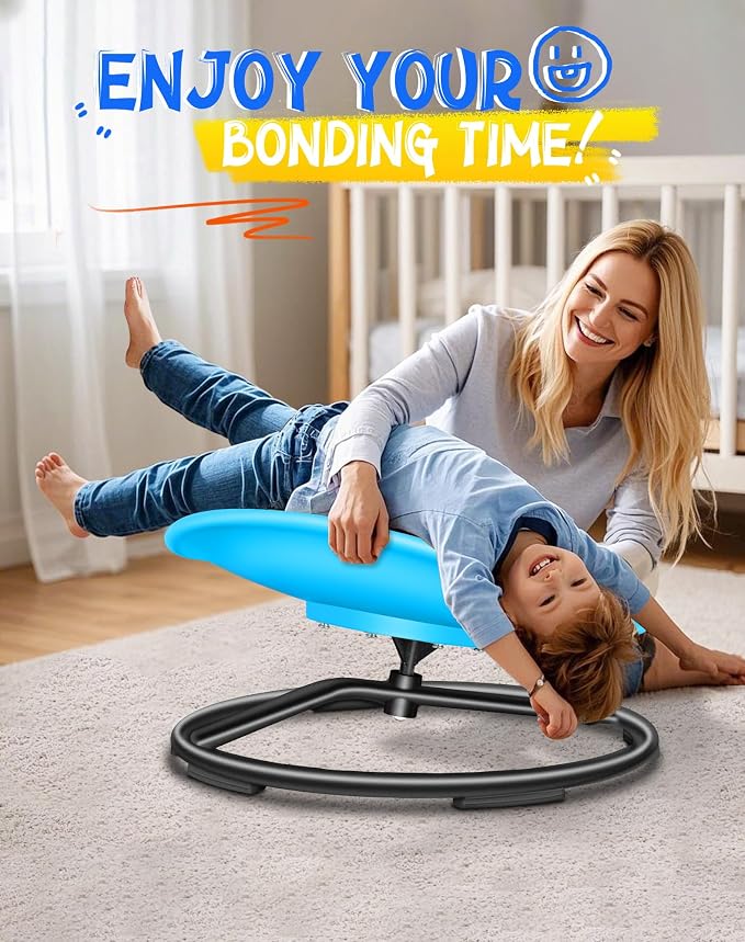 FERUERW Spinning Chair for Autistic Kids, Autism Sensory Products | Sensory Toy Gifts for Children with ADHD/Autism, 220LBS Weight Capacity, Training Body Coordination, 3+ Years (Blue)
