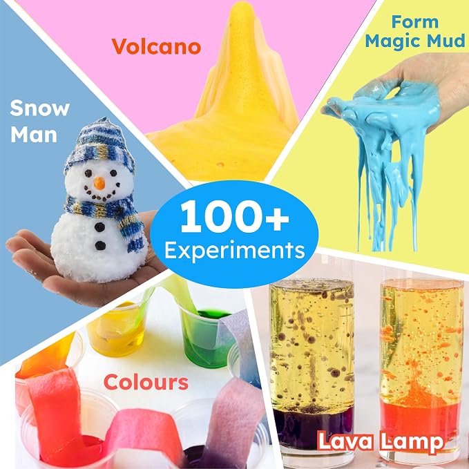 Butterfly EduFields 100+ Experiments Girls Science Kit for Kids Age 5-7 6-8 | Slime & Volcano Science Experiments Projects | Educational STEM Learning | Birthday Gift for Girls Ages 5-7 6-8 | Craft Kit