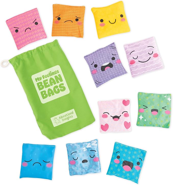 Educational Insights My Feelings Bean Bags - Social Emotional Learning Activities for Preschool, Toddler Sensory Toys & Therapy Games, Calm Down Corner Must Haves, Calming Toys for Kids Ages 3+