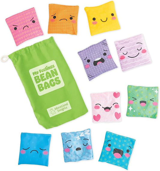 Educational Insights My Feelings Bean Bags - Social Emotional Learning Activities for Preschool, Toddler Sensory Toys & Therapy Games, Calm Down Corner Must Haves, Calming Toys for Kids Ages 3+