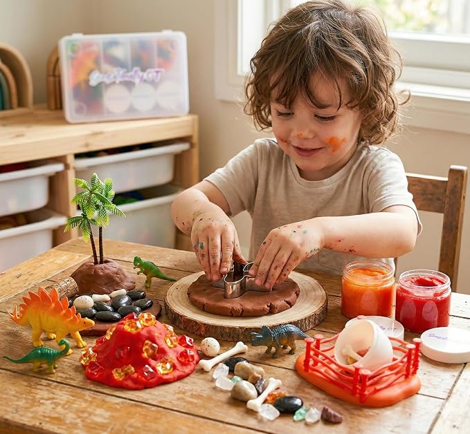 Ultimate Dinosaur Play Dough Kit (3 Jars) – Perfect for Ages 3-8