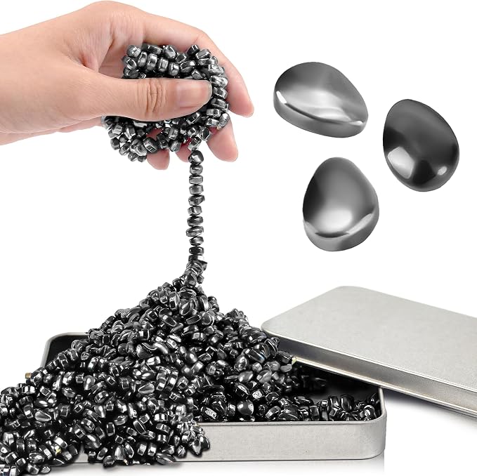 Fidget Toys For Teen Boys Adult, 1000pc Metal Cool Gadgets Gift Quiet Office Desk Sensory Stress Fidgets Beads Stones Toy Anxiety Relief Items For Teen Girls ADHD Autism Autistic Ferrite Putty