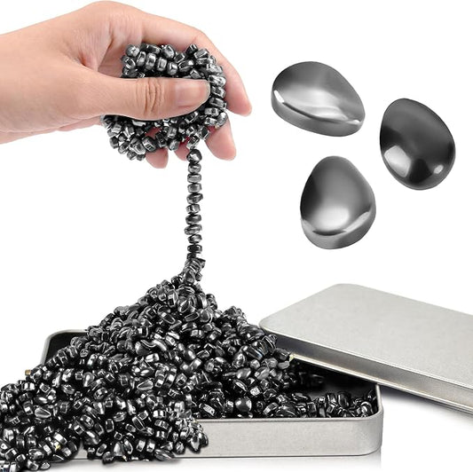 Fidget Toys For Teen Boys Adult, 1000pc Metal Cool Gadgets Gift Quiet Office Desk Sensory Stress Fidgets Beads Stones Toy Anxiety Relief Items For Teen Girls ADHD Autism Autistic Ferrite Putty