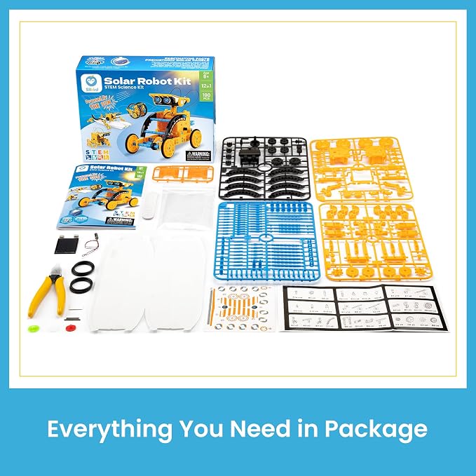 Sillbird Solar Robot Building Kit, 12-in-1 DIY STEM Gift for Boys Aged 8-13 | Powered by the Sun, Educational Robotics Set, Birthday Presents for Kids, Learn Through Solar Power Play, 190 Pieces