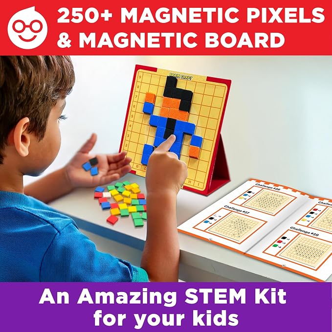 Doctor Jupiter My First STEM Pixel Art Kit for Kids Ages 5+ | 100+ Coding Challenges, Birthday Gift for Boys & Girls Ages 5,6,7, Montessori Educational Math Toy