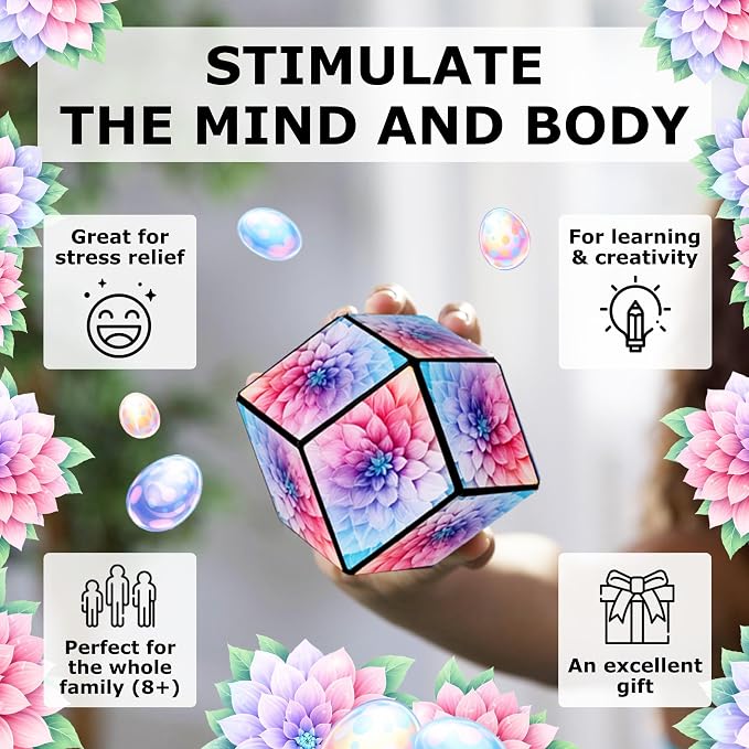 Shashibo DODECA Magnetic Puzzle Cube, Stress Relief Fidget Toy | 100+ Possible Shapes, Sensory Fidget Toy For Adults & Kids, Fun Shape Shifting Puzzle Box For All Ages