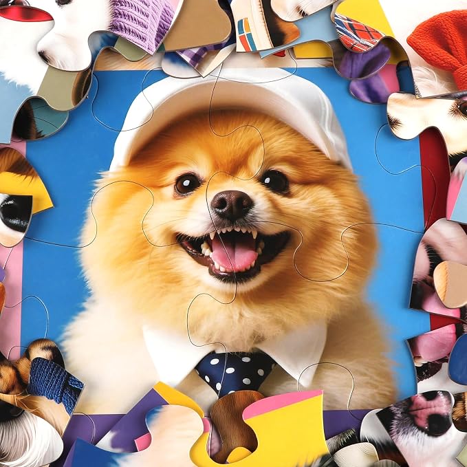 Jumbo Floor Puzzle for Kids,48 Piece Funny Dog Jigsaw Puzzle Ages 3-8 | Puppy Theme Puzzle,Extra-thick Cardboard,Preschool Learning Toy,35x24 in Completed,Ages 3-8,Birthday Gift for Boys and Girls